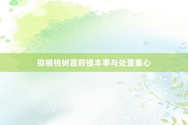 猕猴桃树苗莳植本事与处置重心